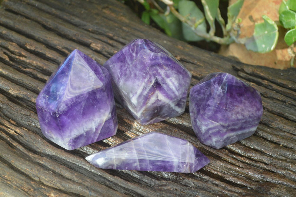 Polished Dream Amethyst Points x 4 From Madagascar - Toprock Gemstones and Minerals 