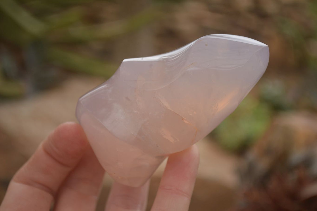 Polished Pink Rose Quartz Flame Sculptures x 6 From Antsirabe, Madagascar - Toprock Gemstones and Minerals 
