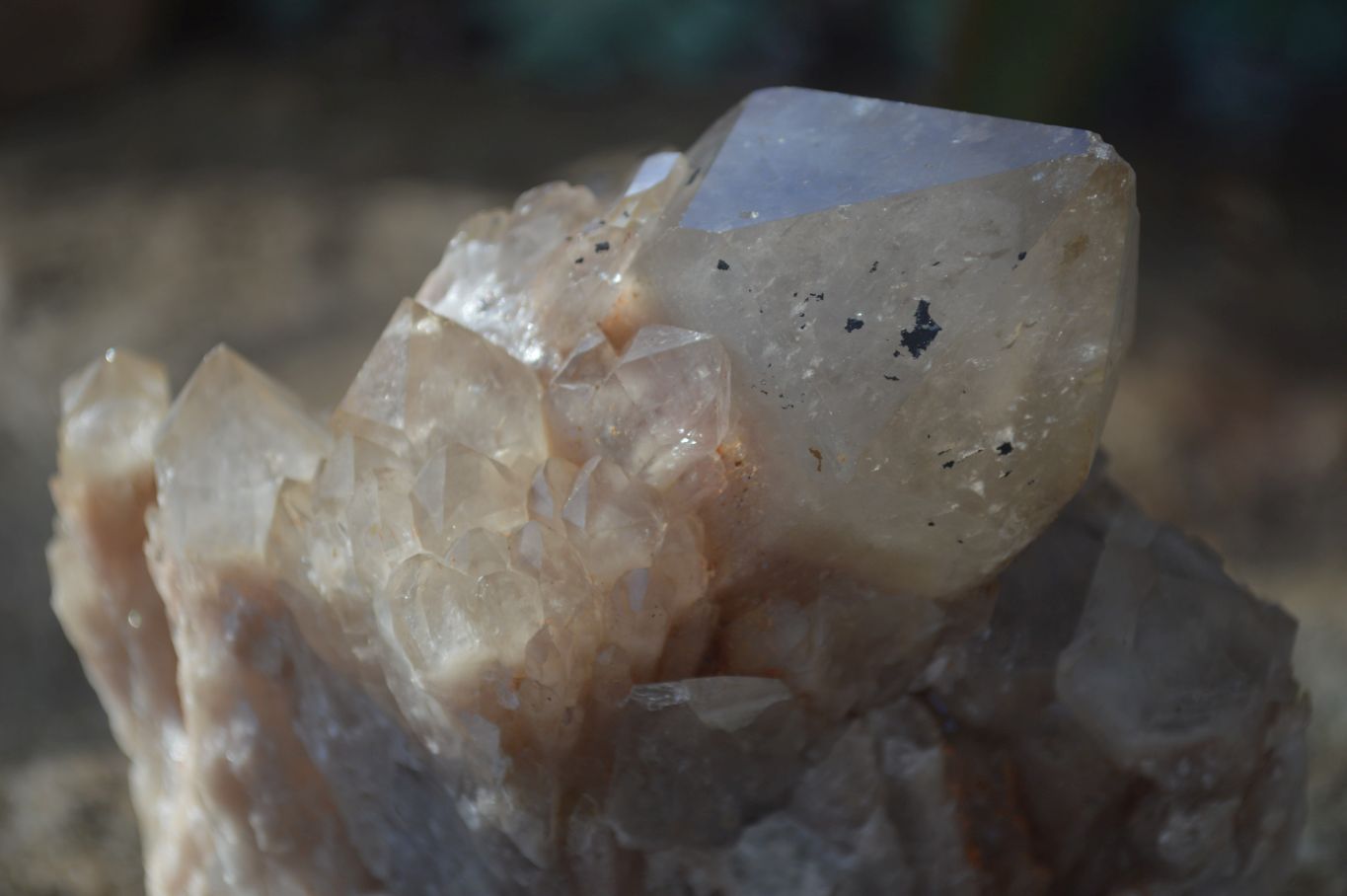 Natural Cascading White Phantom Smokey Quartz Clusters x 2 From Luena, Congo - Toprock Gemstones and Minerals 