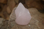 Polished Pink Rose Quartz Flame Sculptures x 6 From Antsirabe, Madagascar - Toprock Gemstones and Minerals 