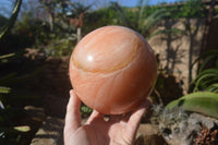 Polished Large Orange Twist Calcite Sphere x 1 From Maevantanana, Madagascar - Toprock Gemstones and Minerals 