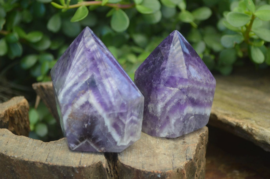 Polished Dream Amethyst Points x 4 From Madagascar - Toprock Gemstones and Minerals 