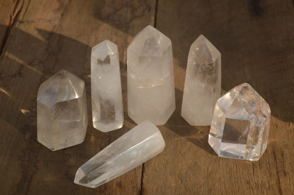 Polished Lovely Selection Of Clear Quartz Points x 6 From Madagascar - Toprock Gemstones and Minerals 