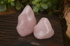 Polished Pink Rose Quartz Flame Sculptures x 6 From Antsirabe, Madagascar - Toprock Gemstones and Minerals 