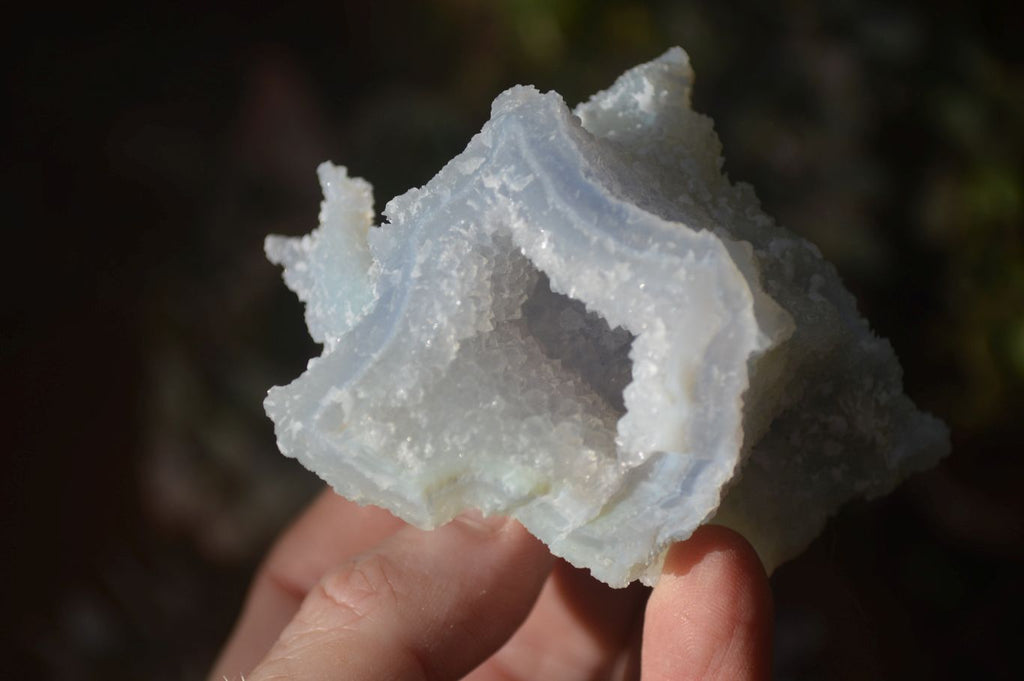 Natural Etched Blue Chalcedony Specimens  x 12 From Nsanje, Malawi - Toprock Gemstones and Minerals 