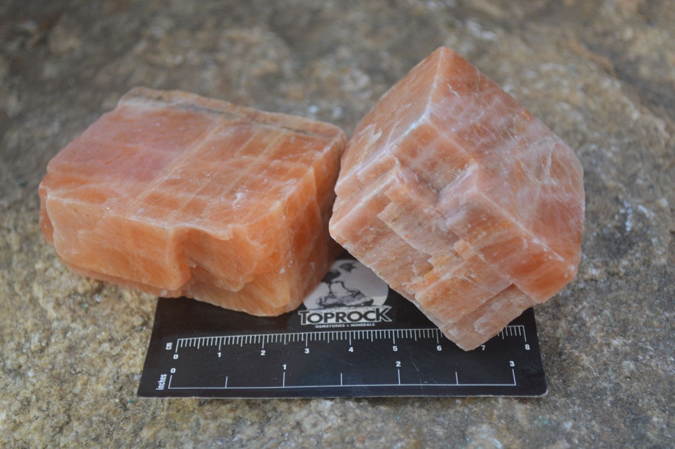 Natural New Sunset Orange Calcite Specimens  x 12 From Spitzkop, Namibia - Toprock Gemstones and Minerals 