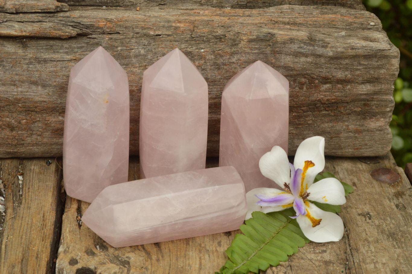 Polished Gemmy Pink Rose Quartz Towers  x 4 From Ambatondrazaka, Madagascar - TopRock