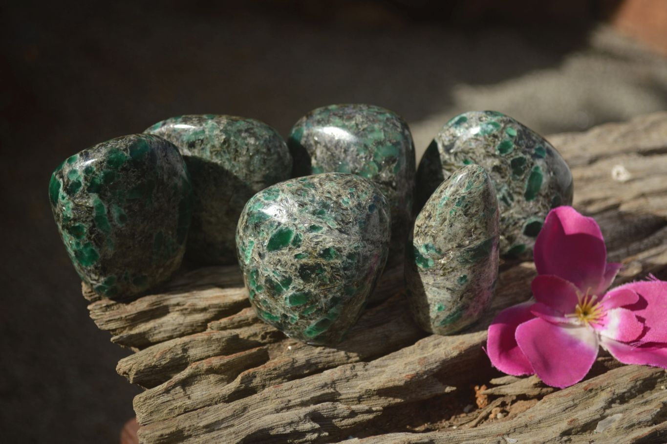 Polished Emerald In Matrix Standing Free Forms x 6 From Sandawana, Zimbabwe - TopRock