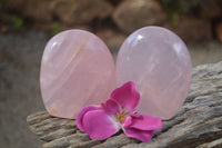 Polished Pink Rose Quartz Standing Free Forms x 2 From Ambatondrazaka, Madagascar - TopRock