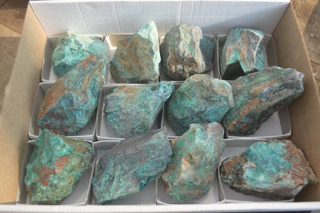 Natural Rough Shattuckite Cobbed Specimens x 12 From Kaokoveld, Namibia - Toprock Gemstones and Minerals 
