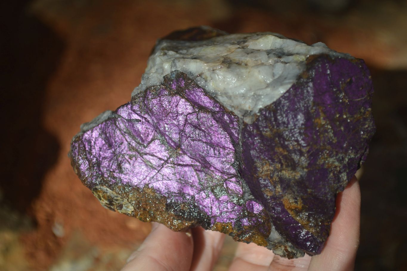 Natural Metallic Purpurite Cobbed Specimens x 4 From Erongo, Namibia - Toprock Gemstones and Minerals 