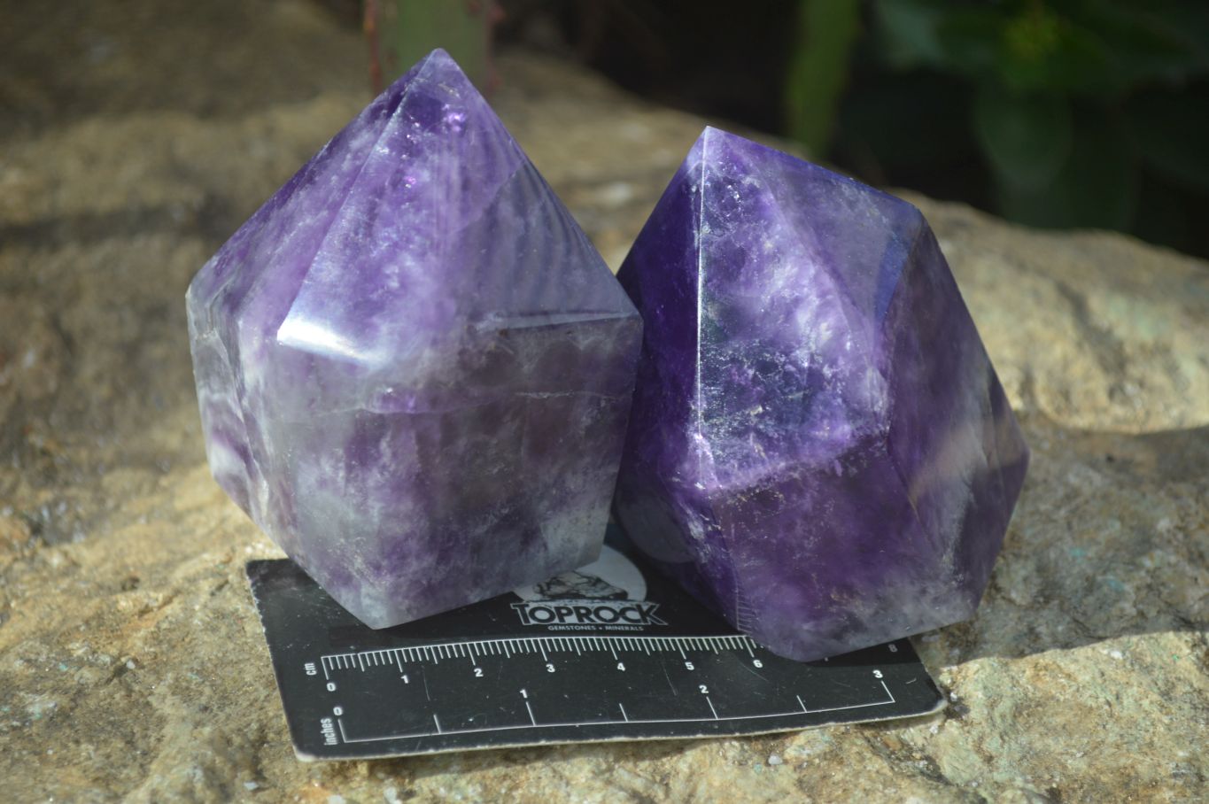 Polished Dream Amethyst Points x 4 From Madagascar - Toprock Gemstones and Minerals 
