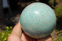 Polished Amazonite Spheres With Natural Flaws On One But Both Very Nice x 2 From Zimbabwe - TopRock