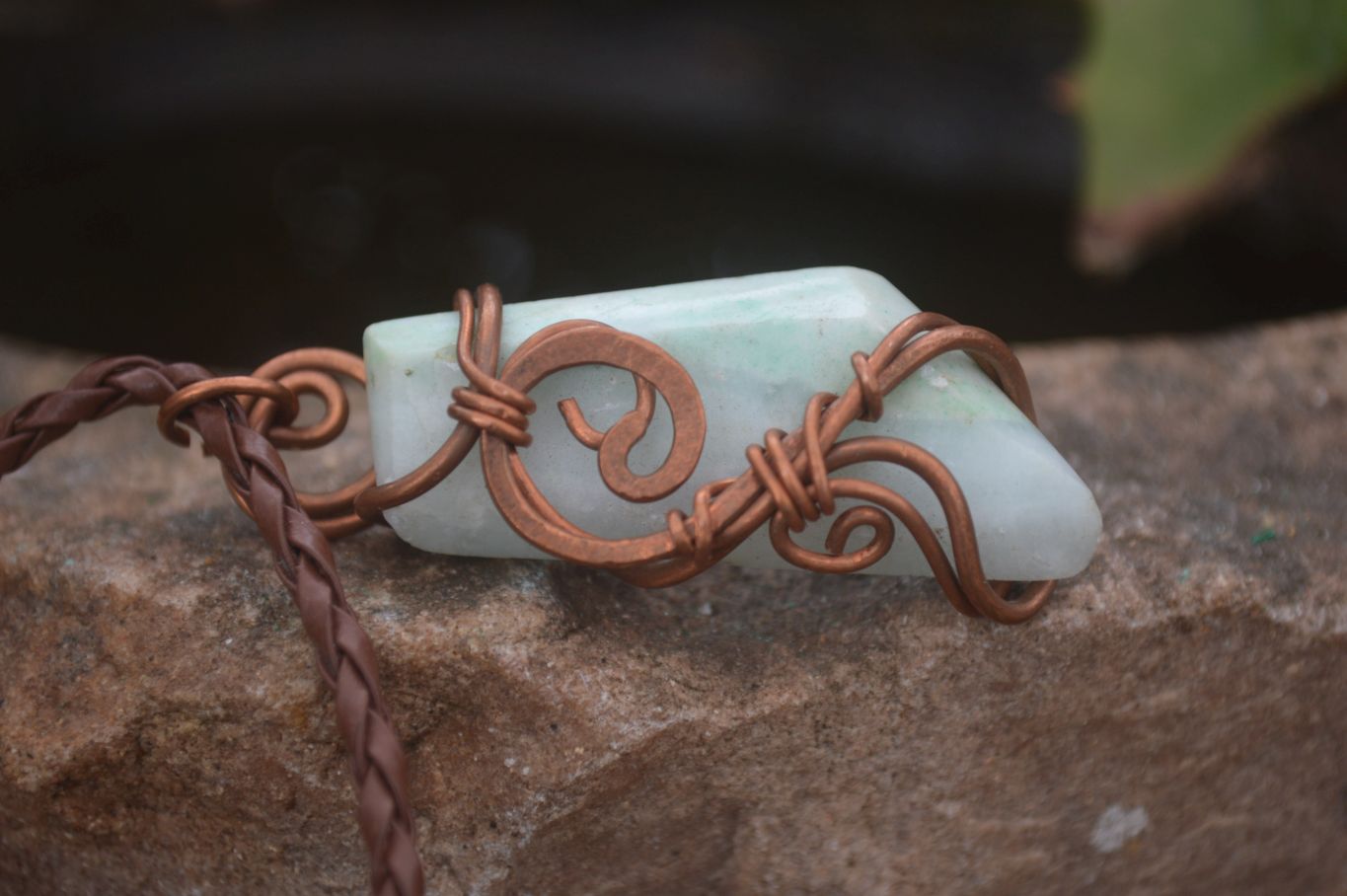 Polished Copper Wire Wrapped Blue Smithsonite Jewellery Pendants x 6 From Congo - Toprock Gemstones and Minerals 