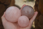 Polished Pink Rose Quartz Spheres  x 6 From Ambatondrazaka, Madagascar - TopRock