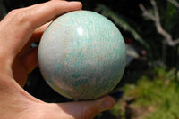 Polished Amazonite Spheres With Natural Flaws On One But Both Very Nice x 2 From Zimbabwe - TopRock