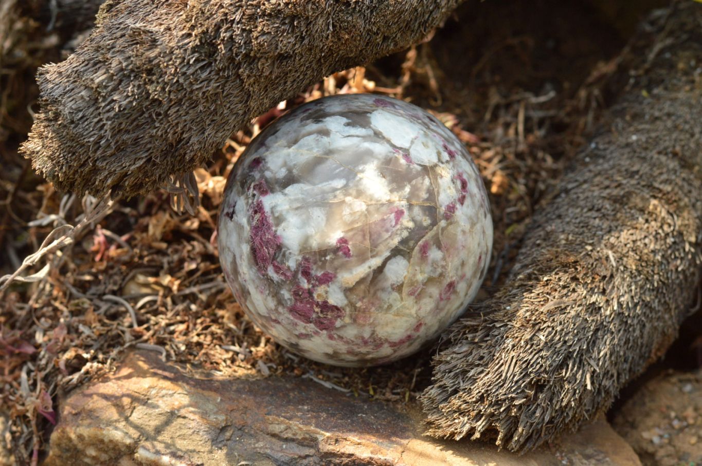 Polished Small & Medium Sized Pink Tourmaline Rubellite Spheres  x 4 From Madagascar - TopRock