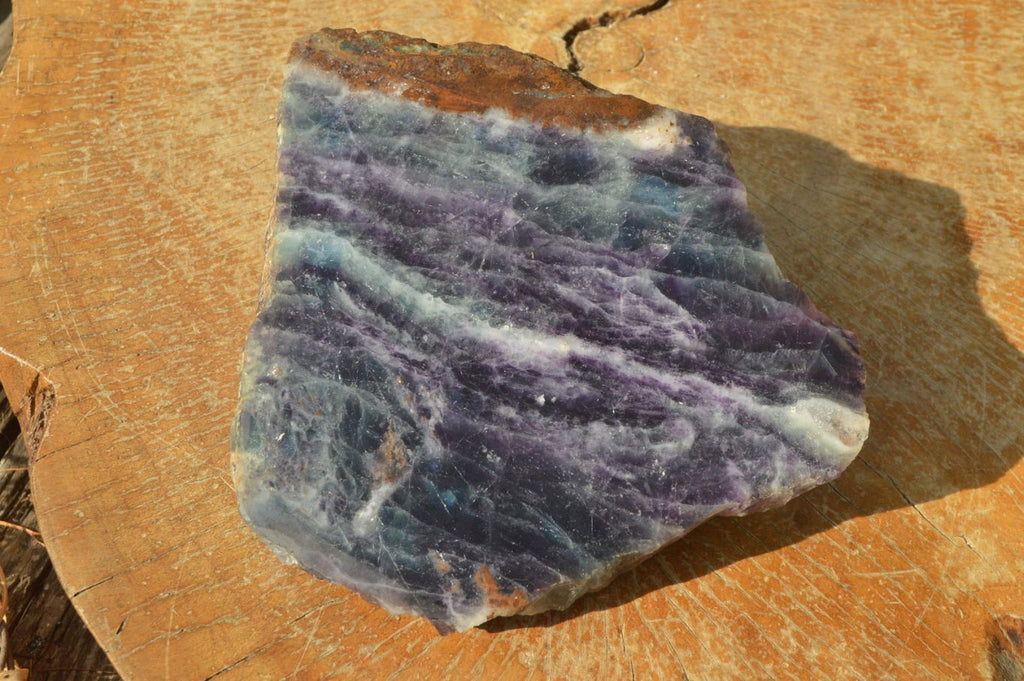 Polished Large Semi Translucent Watermelon Fluorite Slice x 1 From Uis, Namibia - TopRock