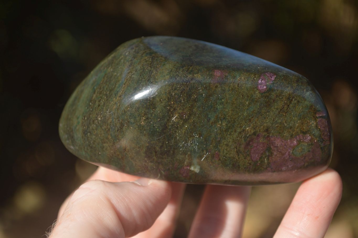 Polished Fluorescent Ruby Corundum In Chrome Verdite Free Forms x 4 From Zimbabwe - Toprock Gemstones and Minerals 