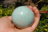 Polished Amazonite Spheres With Natural Flaws On One But Both Very Nice x 2 From Zimbabwe - TopRock