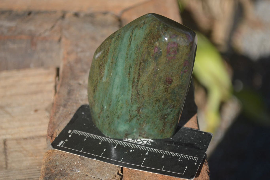 Polished Fluorescent Ruby Corundum In Chrome Verdite Free Forms x 4 From Zimbabwe - Toprock Gemstones and Minerals 