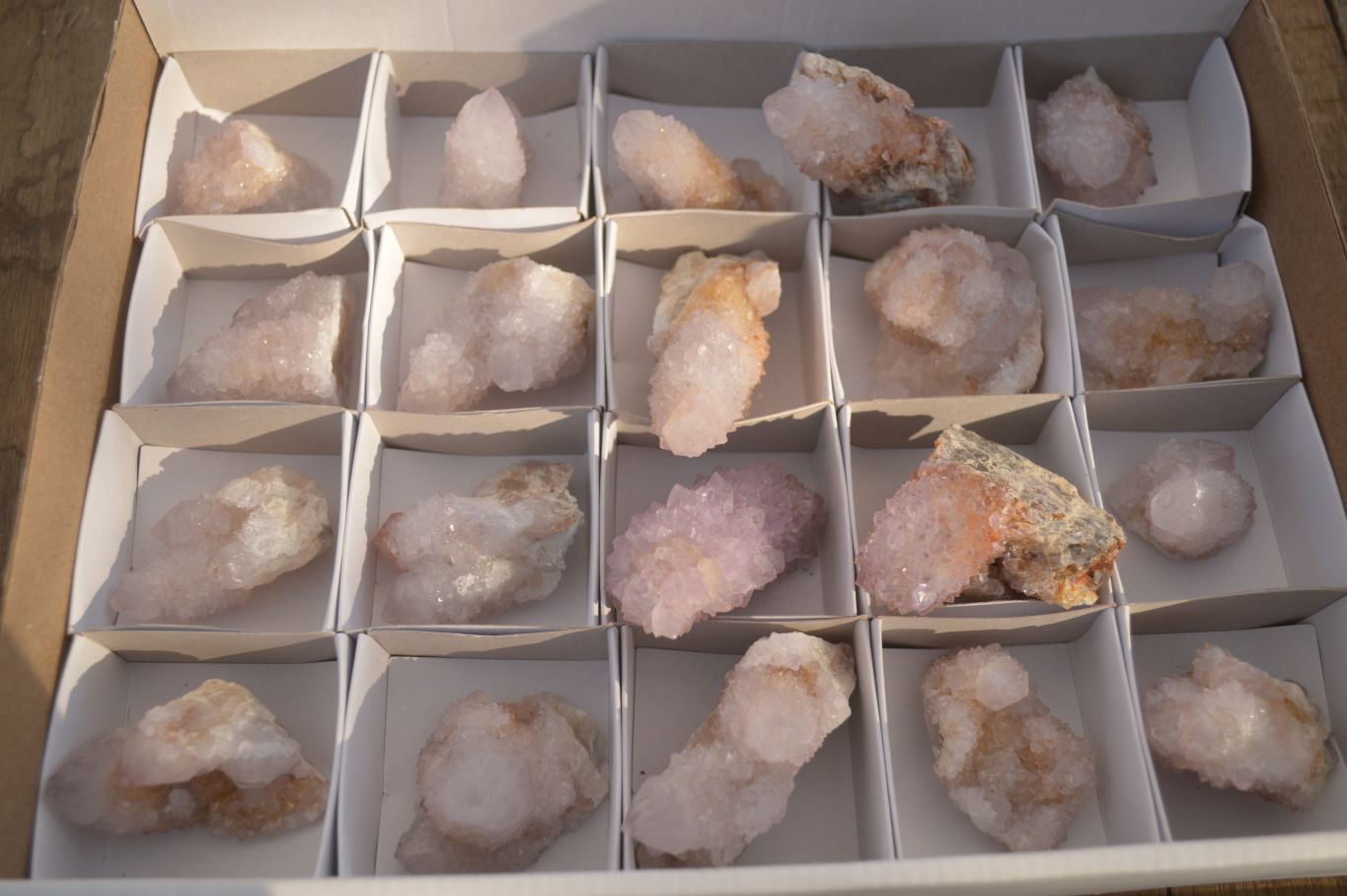 Natural Pale Amethyst Spirit Quartz Clusters x 20 From Boekenhouthoek, South Africa - Toprock Gemstones and Minerals 
