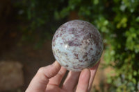 Polished Rubellite Pink Tourmaline Matrix Spheres x 3 From Madagascar - Toprock Gemstones and Minerals 
