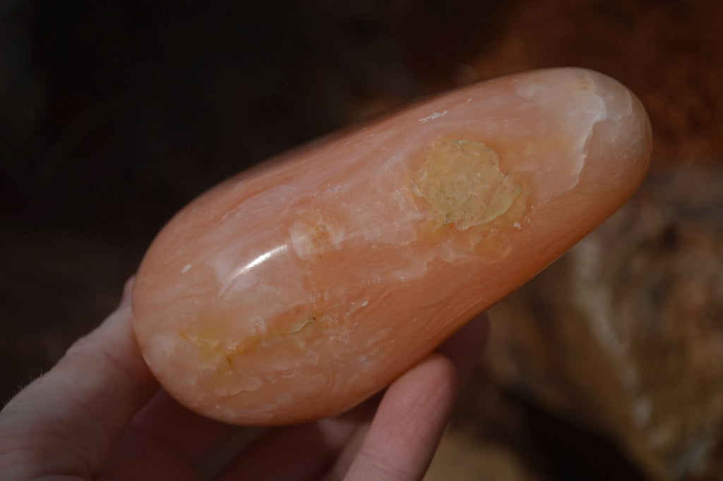 Polished Orange Twist Calcite Standing Free Forms x 3 From Maevantanana, Madagascar - Toprock Gemstones and Minerals 