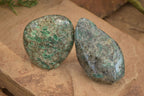 Polished Emerald Mica In Matrix Standing Free Forms x 2 From Mutoko, Zimbabwe - Toprock Gemstones and Minerals 