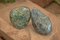 Polished Emerald Mica In Matrix Standing Free Forms x 2 From Mutoko, Zimbabwe - Toprock Gemstones and Minerals 