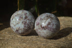Polished Rubellite Pink Tourmaline Matrix Spheres x 3 From Madagascar - Toprock Gemstones and Minerals 