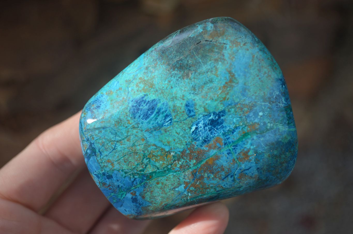 Polished Blue Shattuckite Free Forms  x 6 From Kaokoveld, Namibia - Toprock Gemstones and Minerals 