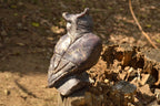 Polished Hand Carved Beautiful Purple Lepidolite Owl x 1 From Zimbabwe - TopRock