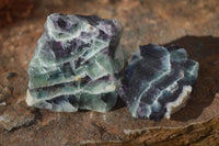 Polished One Side Polished Watermelon Fluorite Pieces  x 12 From Uis, Namibia - Toprock Gemstones and Minerals 