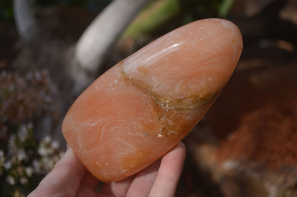 Polished Orange Twist Calcite Standing Free Forms x 3 From Maevantanana, Madagascar - Toprock Gemstones and Minerals 