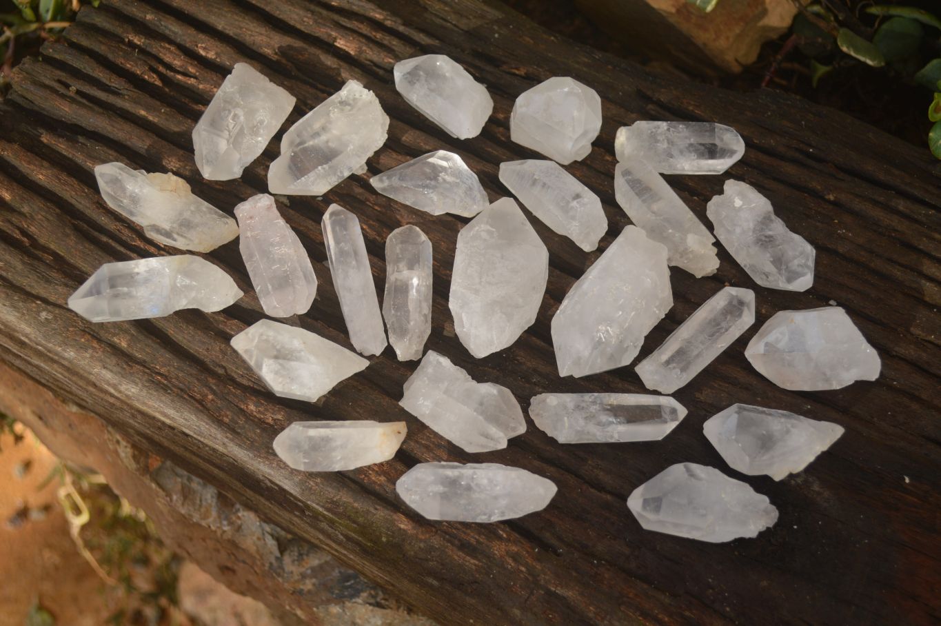 Natural Single Etched Clear Quartz Crystals x 35 From Mpika, Zambia - Toprock Gemstones and Minerals 