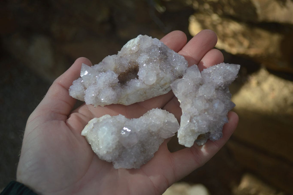 Natural Pale Lilac Spirit Quartz Clusters x 12 From Boekenhouthoek, South Africa - Toprock Gemstones and Minerals 