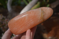 Polished Orange Twist Calcite Standing Free Forms x 3 From Maevantanana, Madagascar - Toprock Gemstones and Minerals 