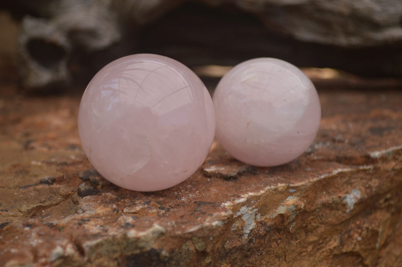 Polished Pink Rose Quartz Spheres  x 6 From Ambatondrazaka, Madagascar - TopRock