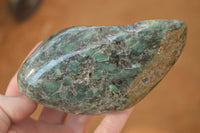 Polished Emerald Mica In Matrix Standing Free Forms x 2 From Mutoko, Zimbabwe - Toprock Gemstones and Minerals 