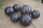 Polished Pyrope Red Garnet Matrix Spheres  x 6 From Madagascar - Toprock Gemstones and Minerals 