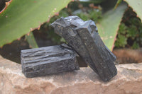 Natural Schorl Black Tourmaline Specimens x 6 From Erongo, Namibia - Toprock Gemstones and Minerals 
