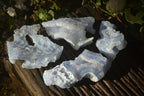 Natural Etched Blue Chalcedony Specimens x 4 From Nsanje, Malawi - Toprock Gemstones and Minerals 