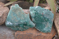 Polished On One Side Emerald Mtorolite Plates x 2 From Mutorashanga, Zimbabwe - Toprock Gemstones and Minerals 