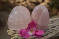 Polished Pink Rose Quartz Standing Free Forms x 2 From Ambatondrazaka, Madagascar - TopRock