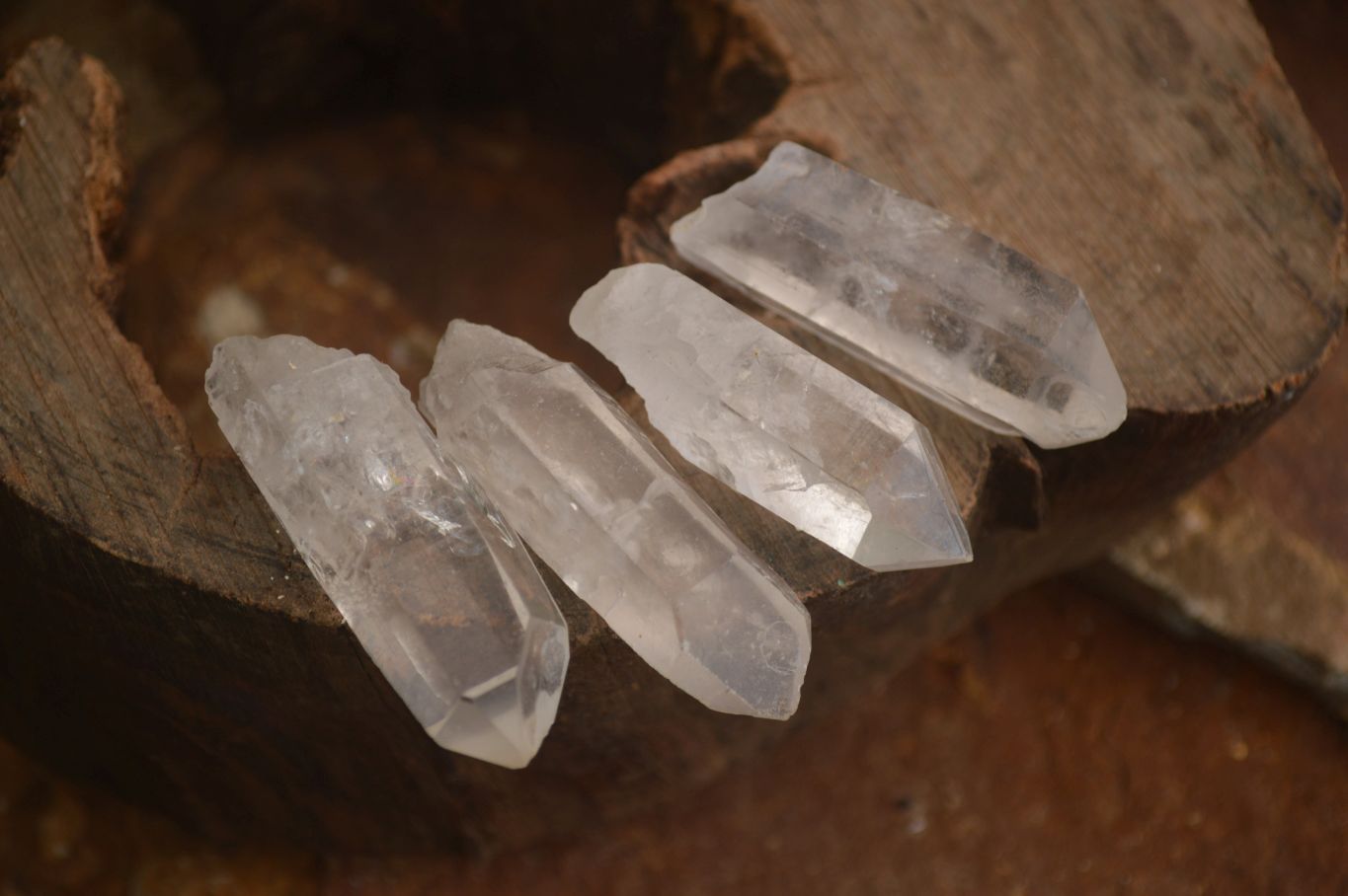 Natural Single Etched Clear Quartz Crystals x 35 From Mpika, Zambia - Toprock Gemstones and Minerals 