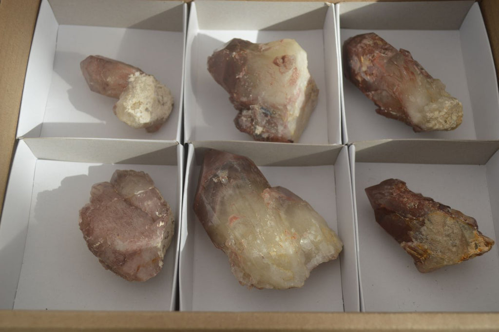Natural Red Hematoid Quartz Specimens x 6 From Karoi, Zimbabwe - Toprock Gemstones and Minerals 