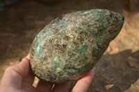 Polished Emerald Mica In Matrix Standing Free Forms x 2 From Mutoko, Zimbabwe - Toprock Gemstones and Minerals 