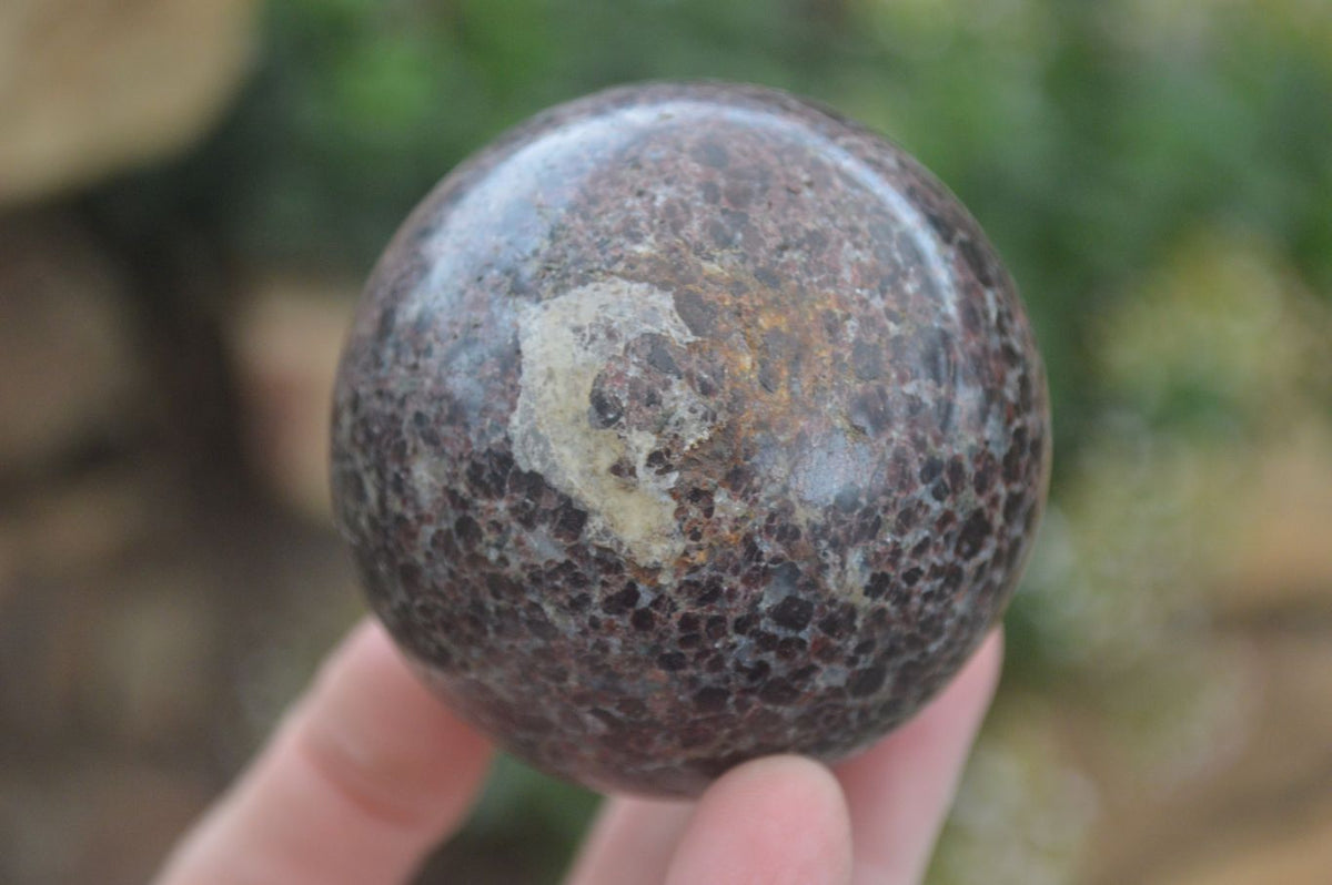 Polished Pyrope Red Garnet Matrix Spheres  x 6 From Madagascar - Toprock Gemstones and Minerals 