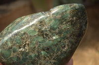 Polished Emerald Mica In Matrix Standing Free Forms x 2 From Mutoko, Zimbabwe - Toprock Gemstones and Minerals 